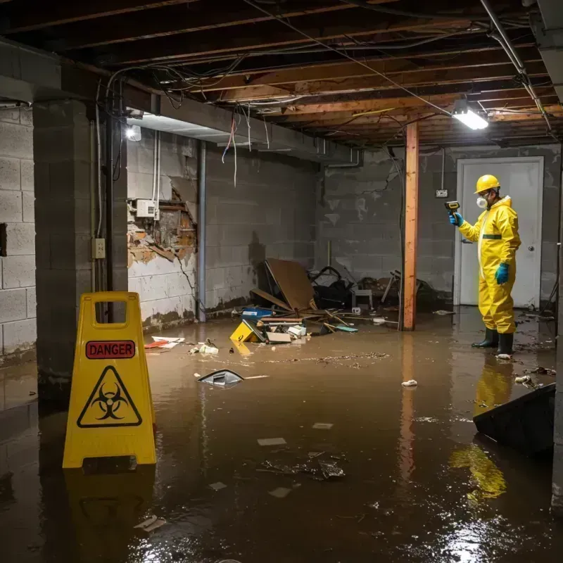 Flooded Basement Electrical Hazard in Marion County, WV Property