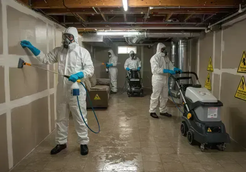 Basement Moisture Removal and Structural Drying process in Marion County, WV